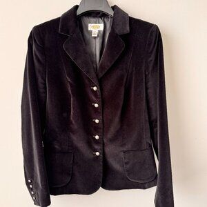 Talbots Vintage Cotton Silk Blazer Black